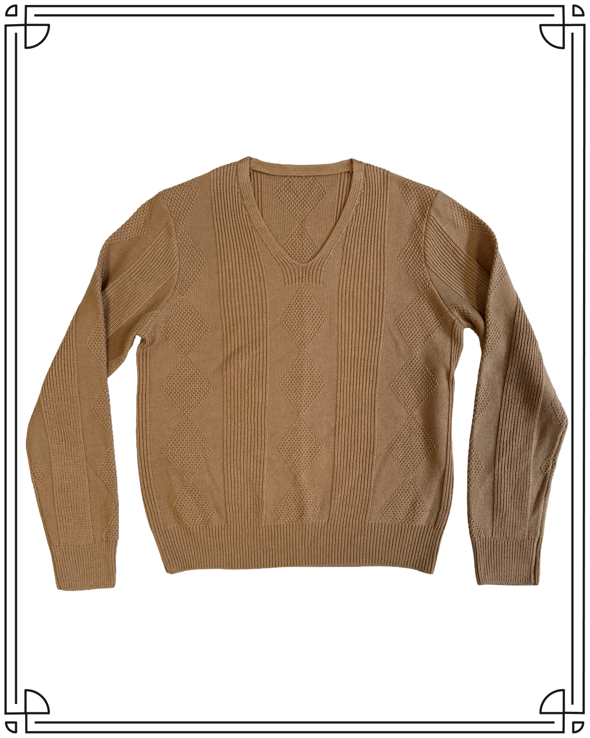 Sample Biscuit Diamond V-Neck Jumper Size M