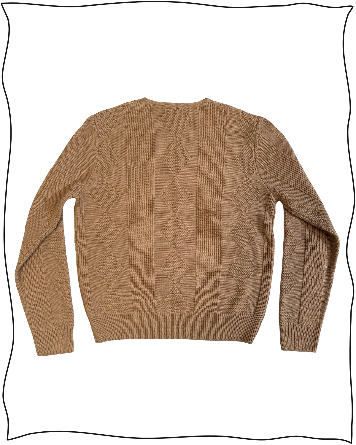 Sample Biscuit Diamond V-Neck Jumper Size M