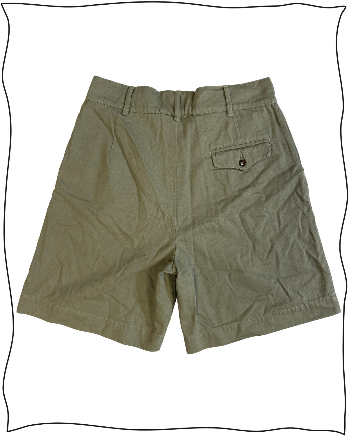 Sample Drab Herringbone Twill Shorts Size 34