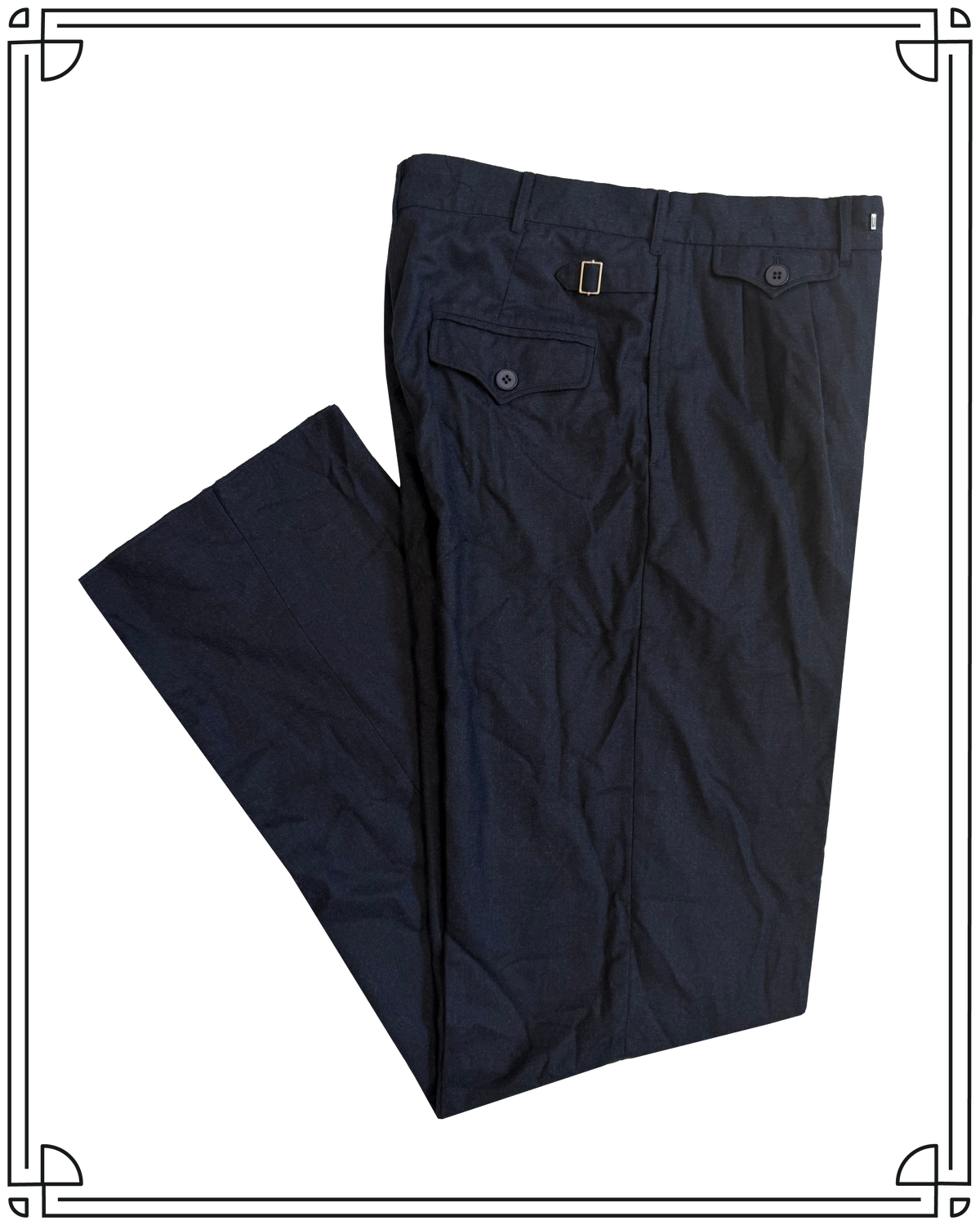 Sample Navy Flannel Ellington Trousers Size 32