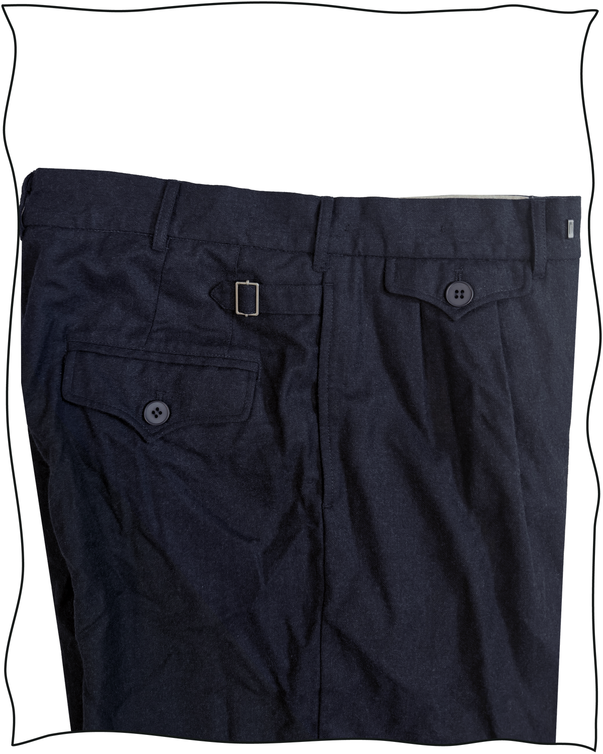 Sample Navy Flannel Ellington Trousers Size 32