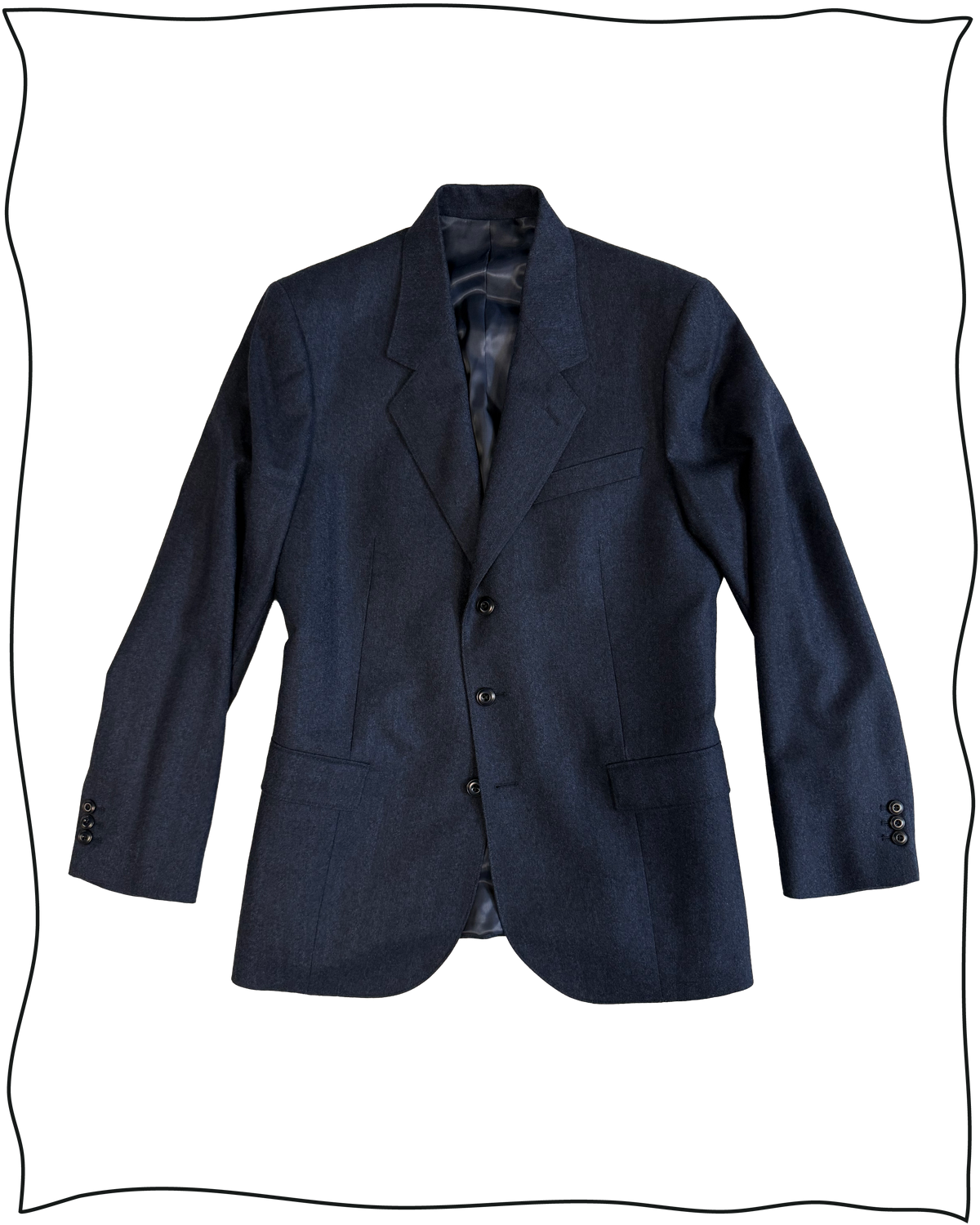 Sample Navy Herringbone King Cole Suit Size 40/34