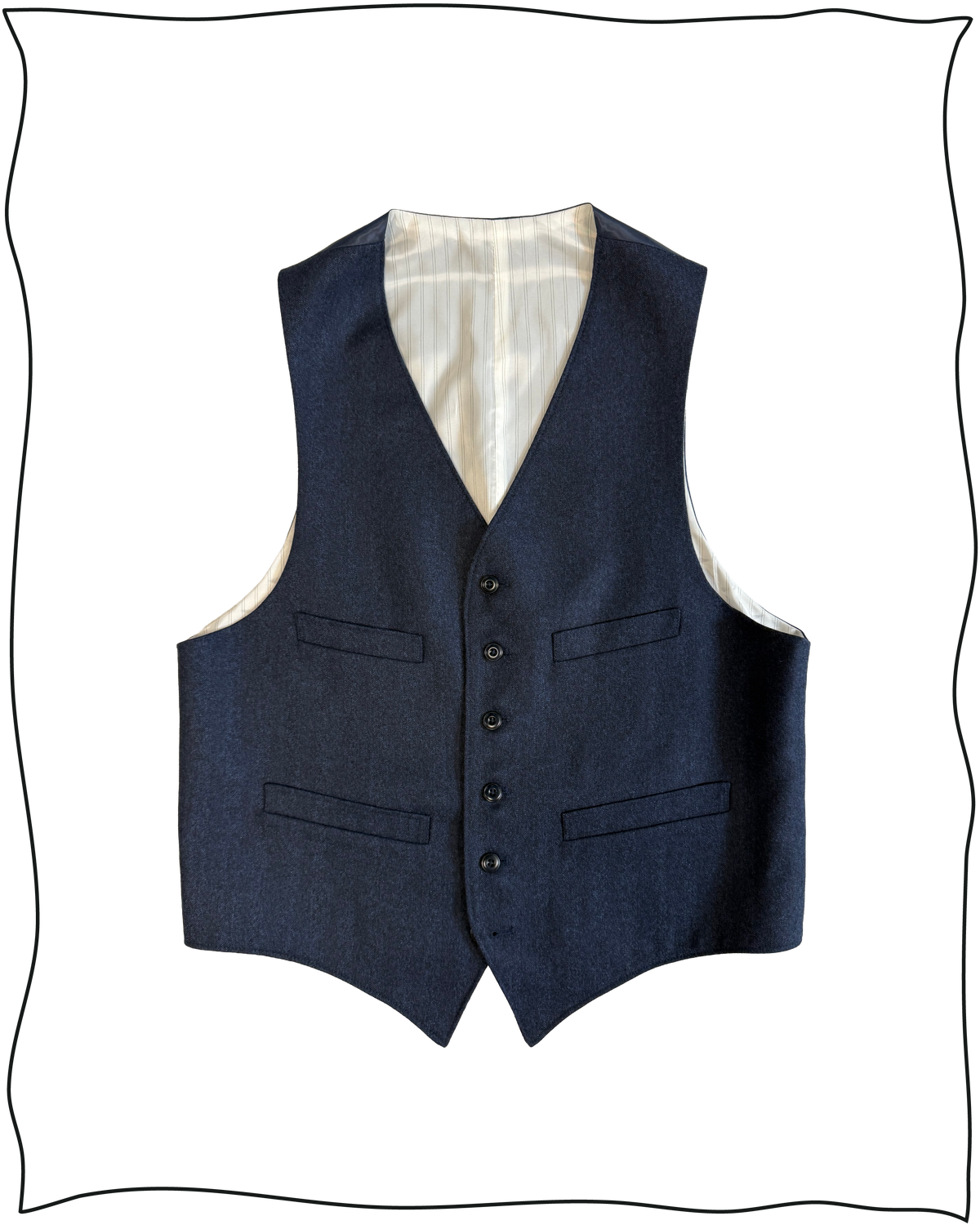 Sample Navy Herringbone King Cole Suit Size 40/34