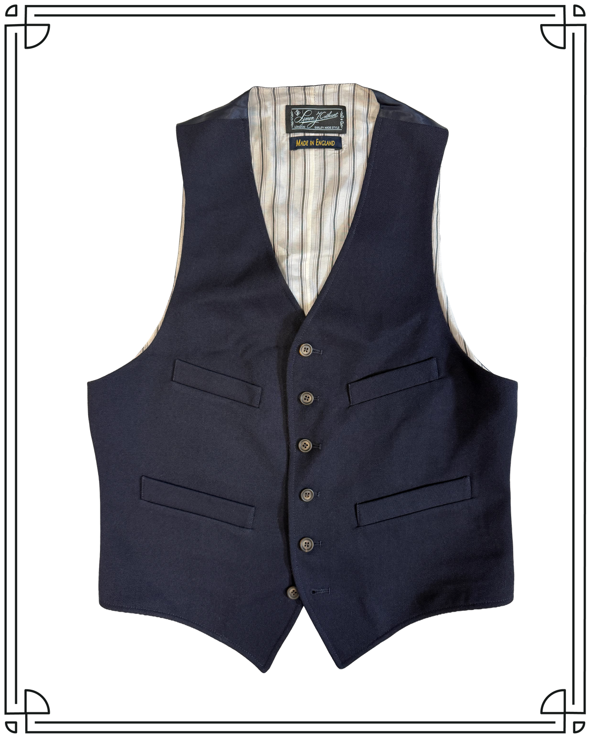 Sample Navy Wool Flannel Waistcoat Size 40