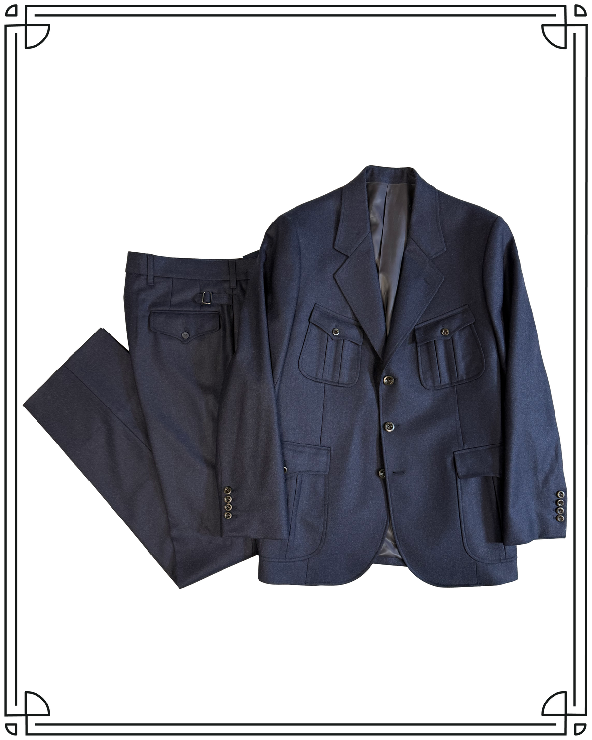 Sample Navy Worsted Arkwright Suit Size 40/34