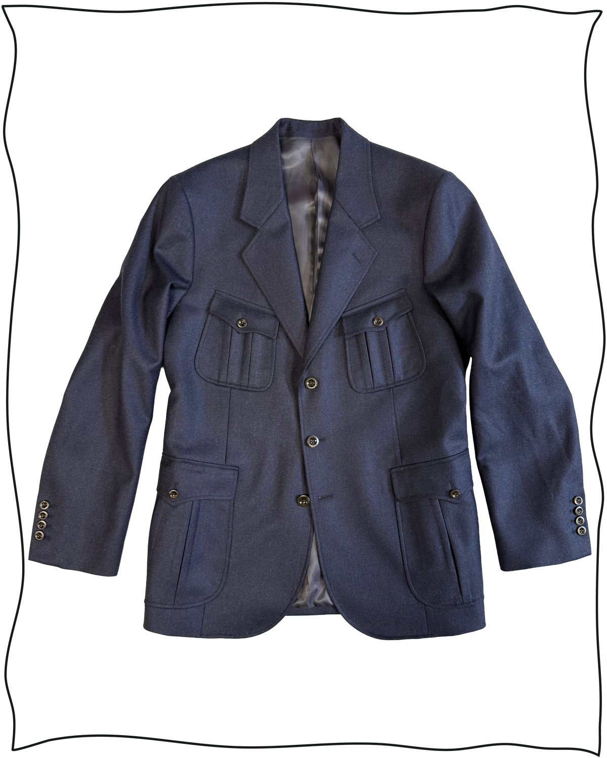 Sample Navy Worsted Arkwright Suit Size 40/34