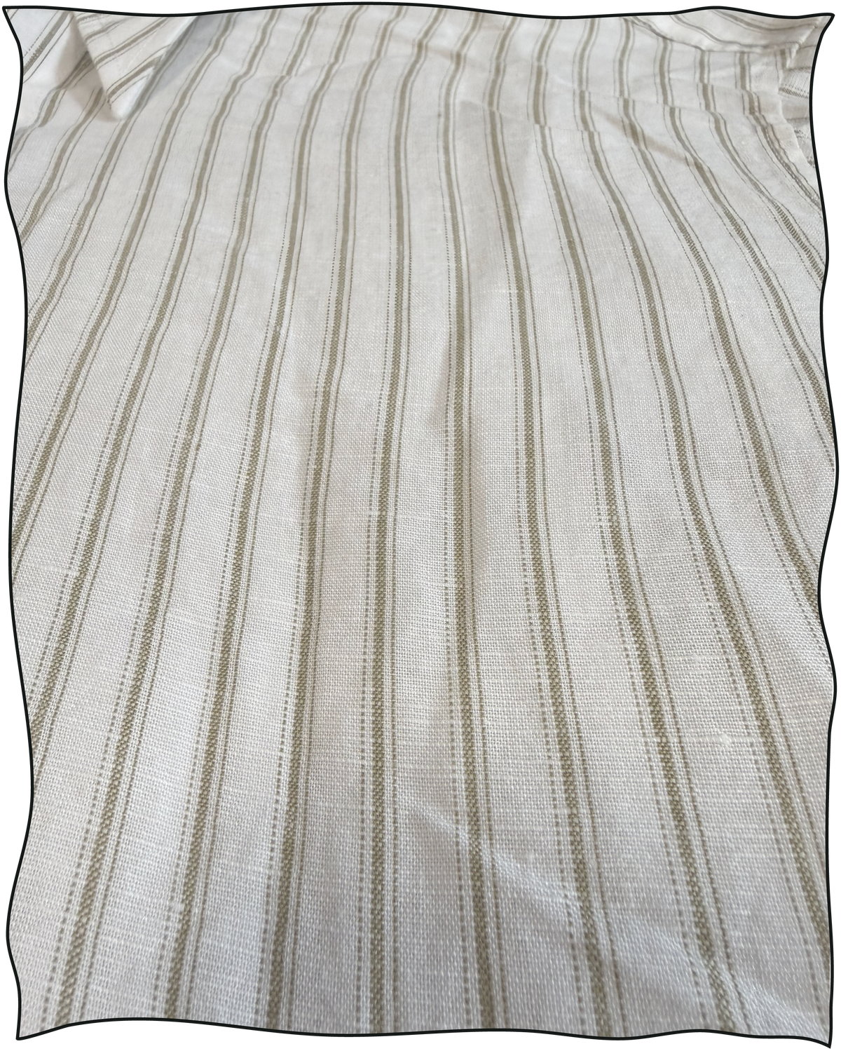 Sample Olive Striped Linen Shirt Size 15.5