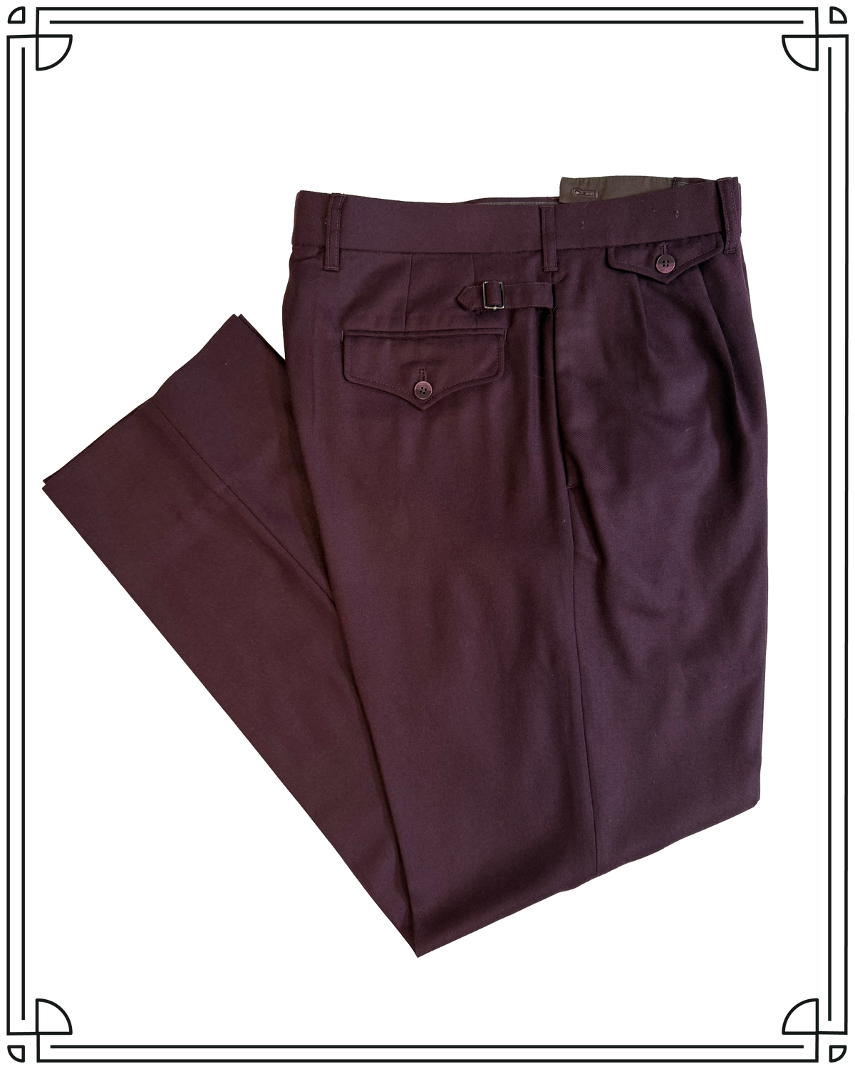 Sample Plum Merino Wool Astor Trousers Size 34