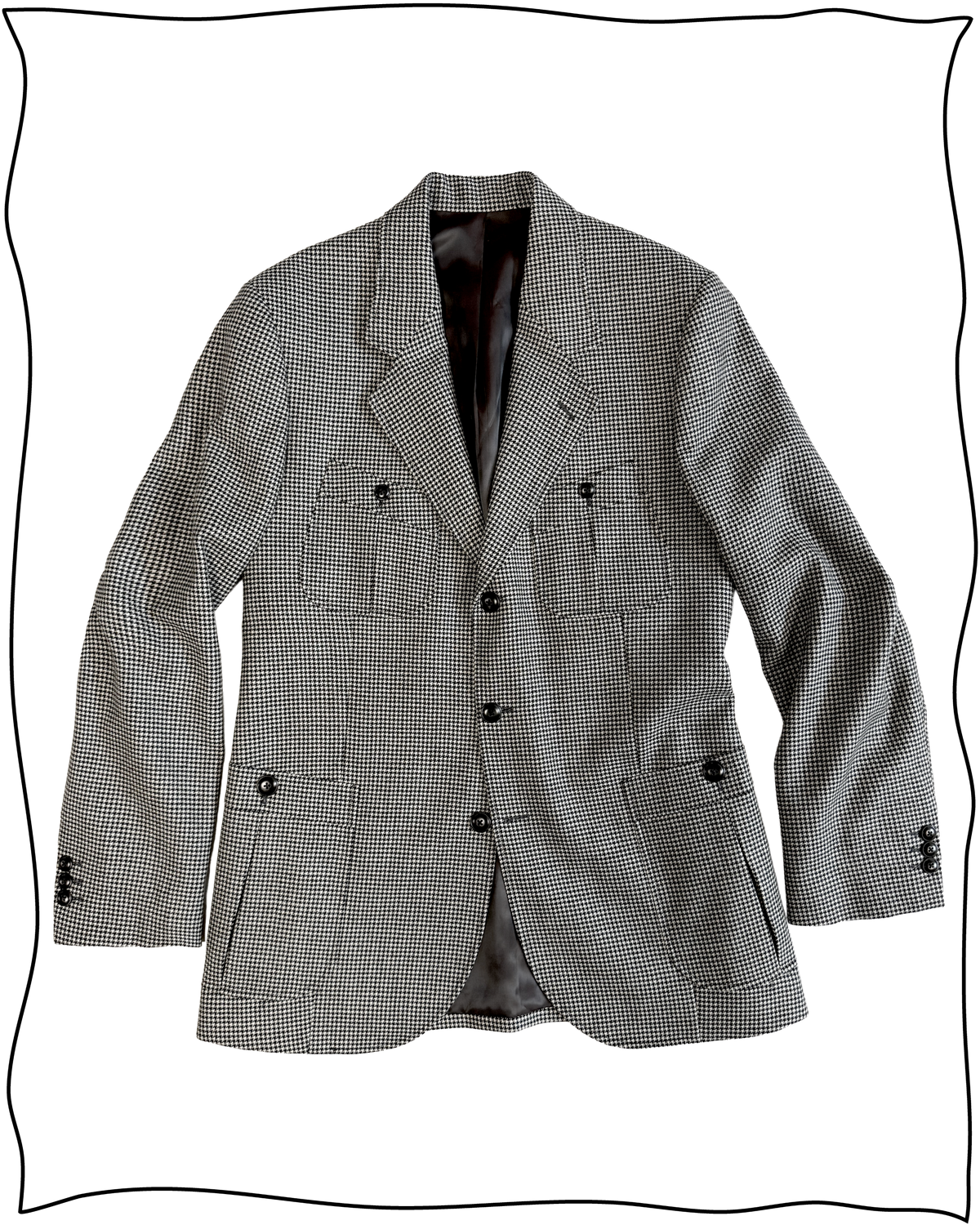 Sample Merino B&W Puppytooth King Cole Suit Size 40/34