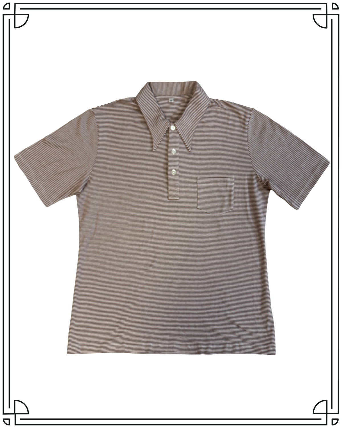 Red & White Thin Hooped Polo Shirt size M