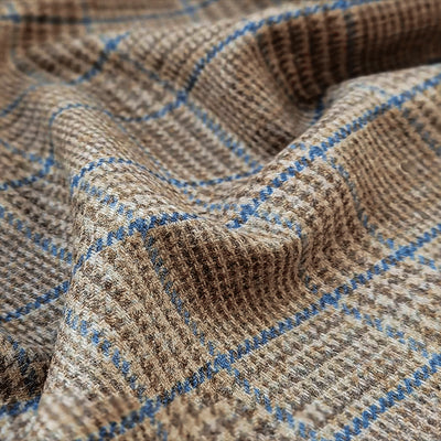 Magee / Sand & Blue Glen Check Donegal Tweed / 100% Wool / 340/370gms / RN767/7247
