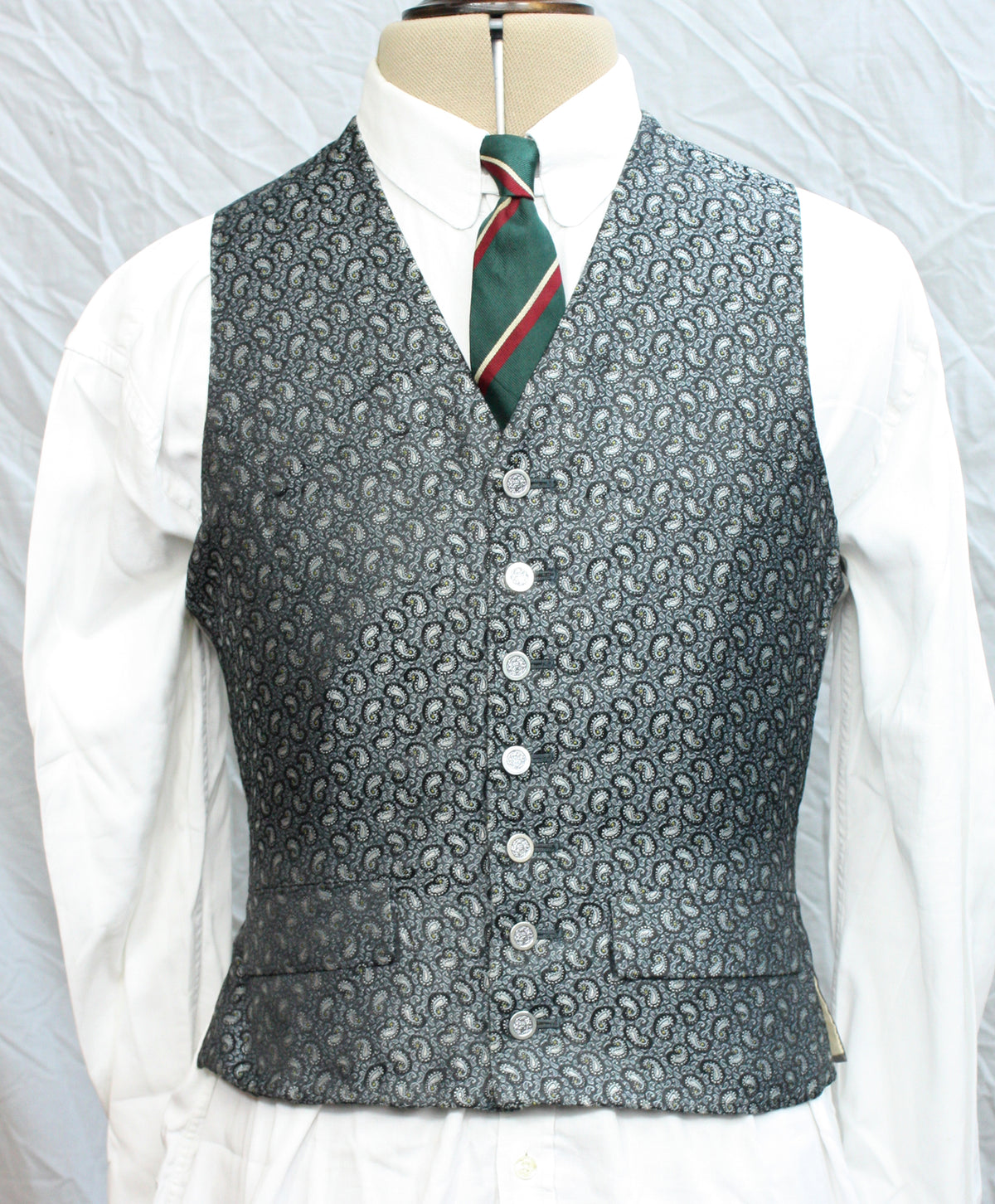 Edwardian Waistcoat Pattern Vintage British Waistcoat In A Paisley