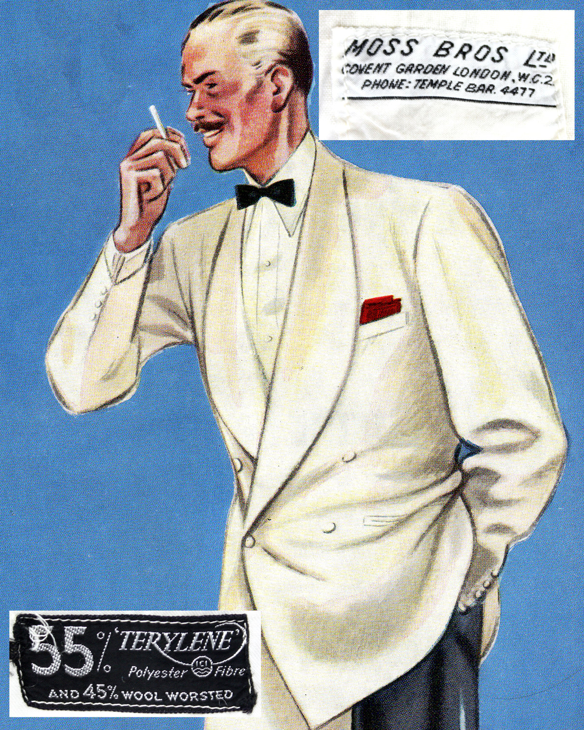 Vintage British Ivory Dinner Jacket (+ dinner suit trousers) SL-BF28