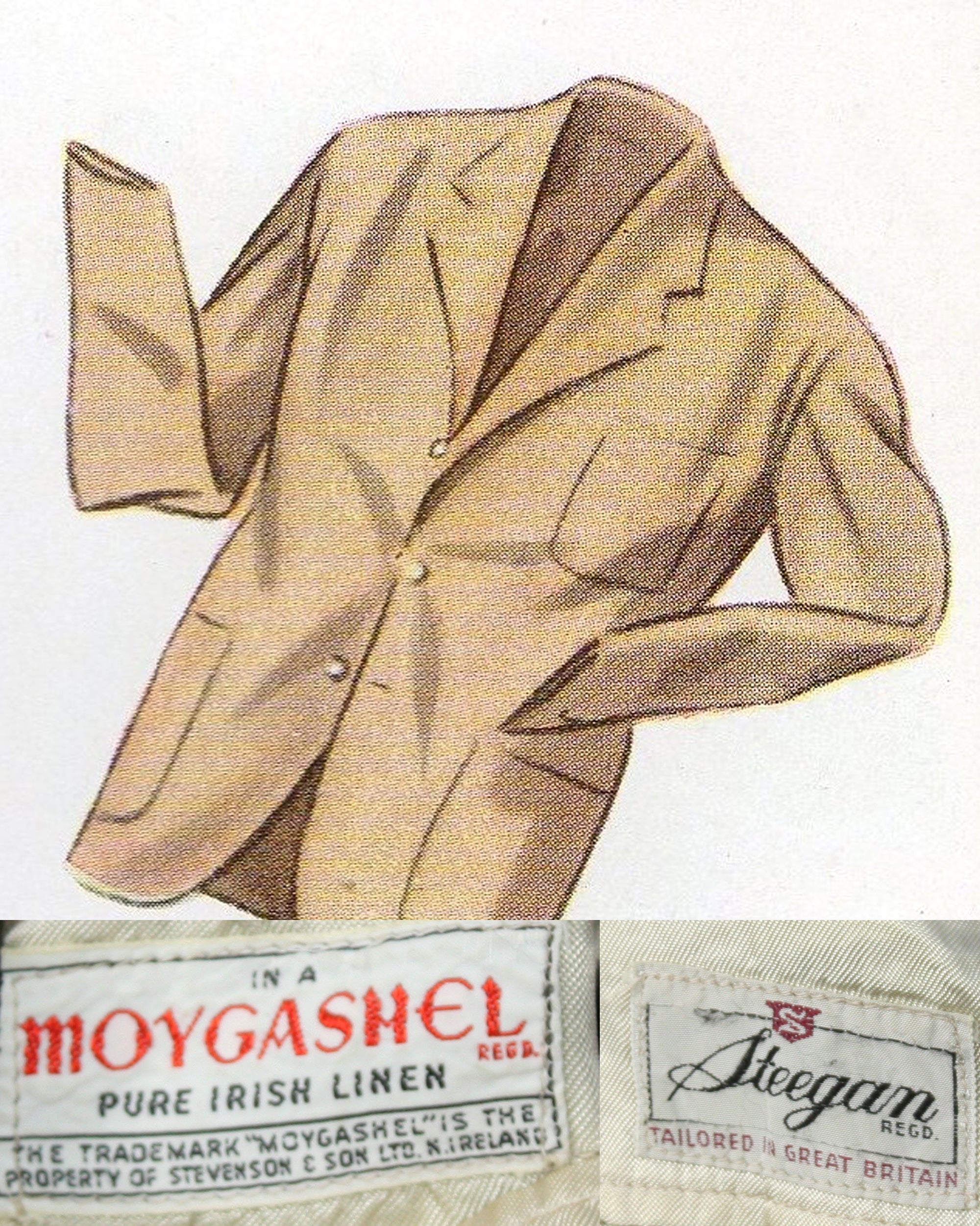 Vintage 1950s/1960s Irish Linen Jacket Rare XL size - SL (2025)24