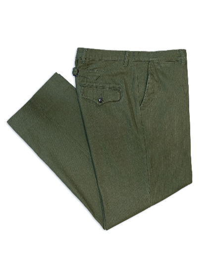 Green Herringbone Cotton Work Trousers size 32