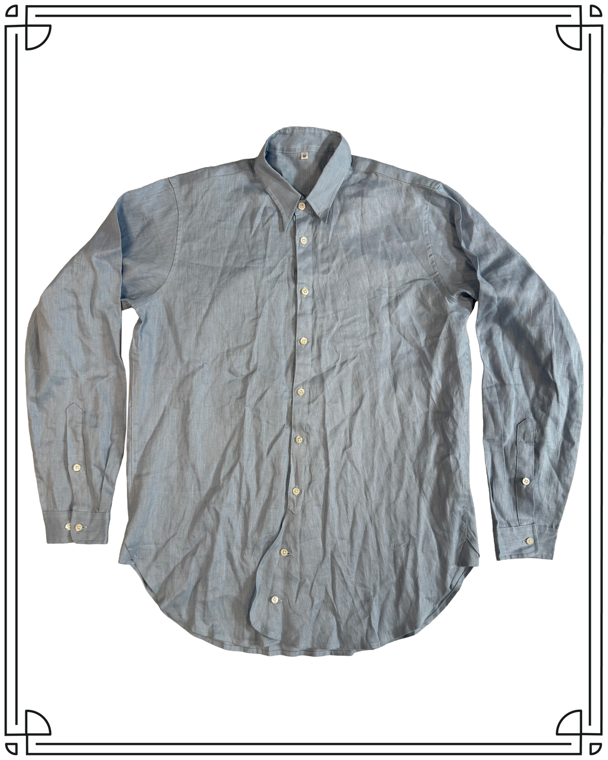 Sample Sky Blue Linen Dress Shirt Size M