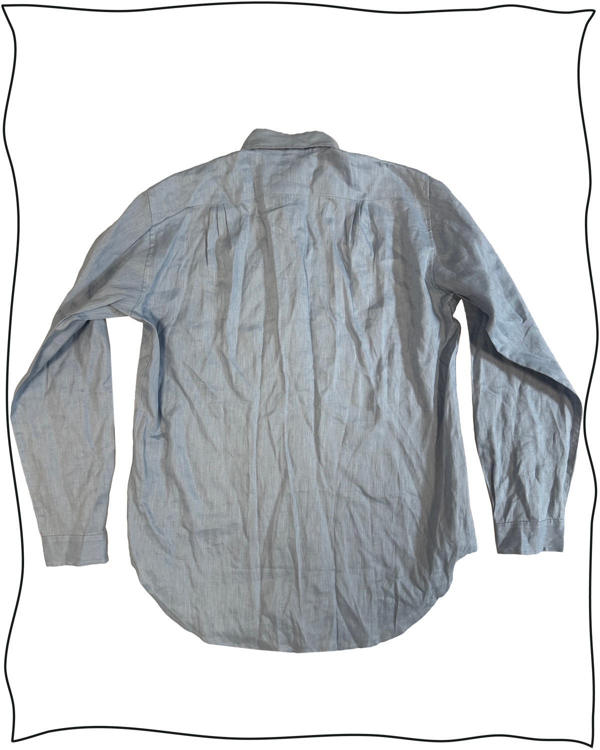 Sample Sky Blue Linen Dress Shirt Size M