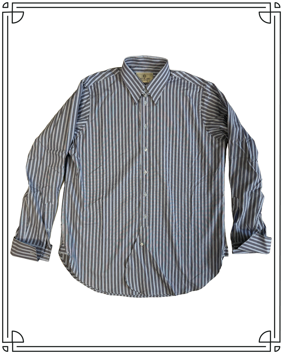 Sample Striped Tab Collar Dress Shirt Size 15.5