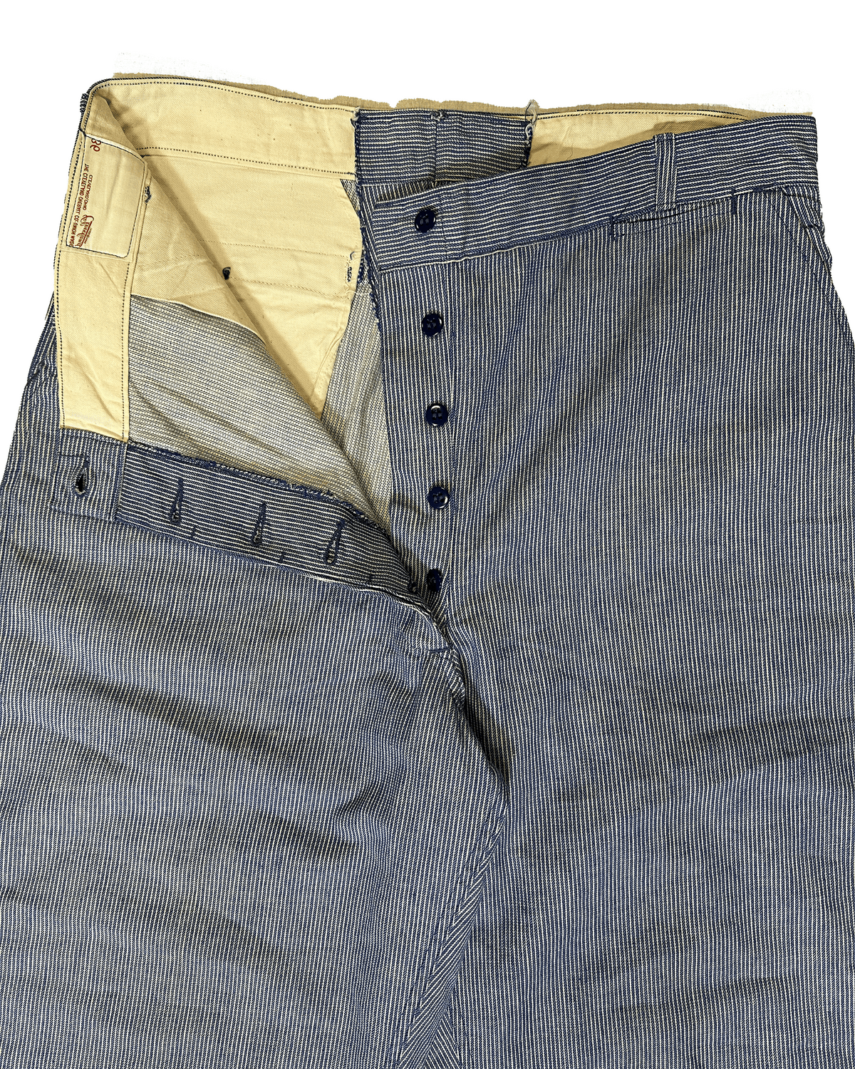 1930s Cotton Stripe Trousers Size 36