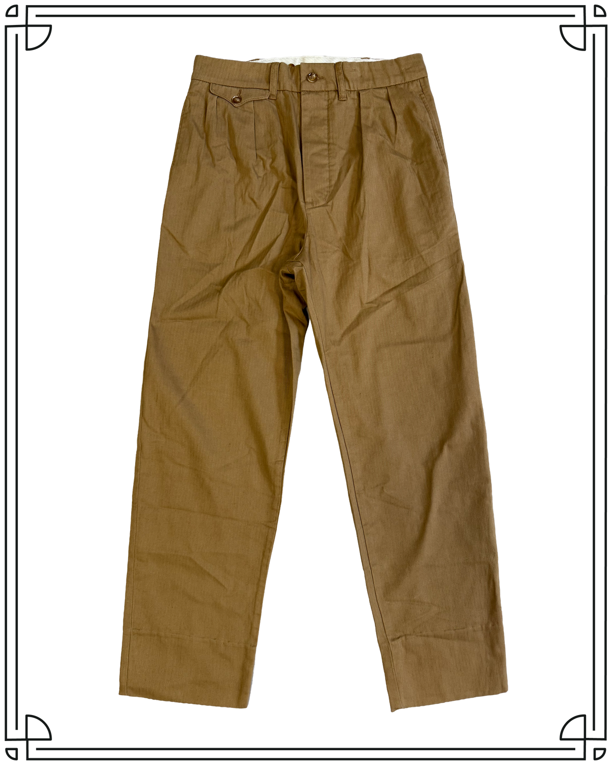 Sample Tan Herringbone Work Trousers Size 32