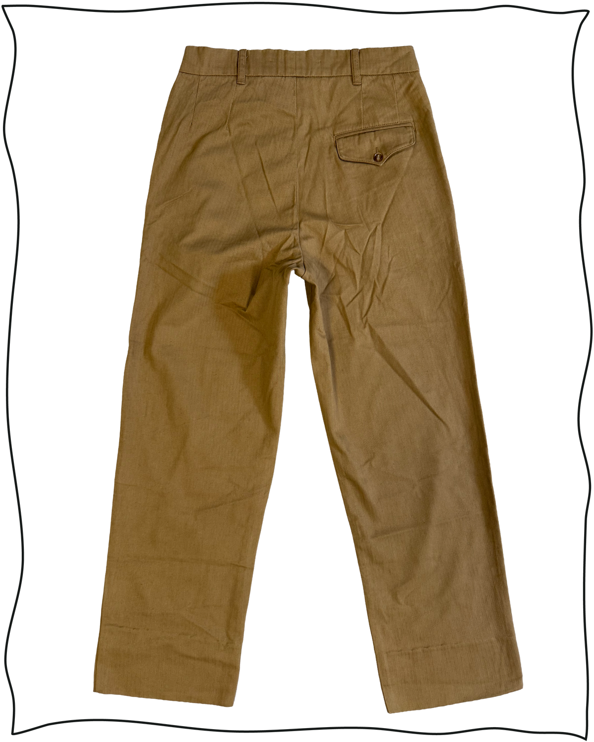 Sample Tan Herringbone Work Trousers Size 32