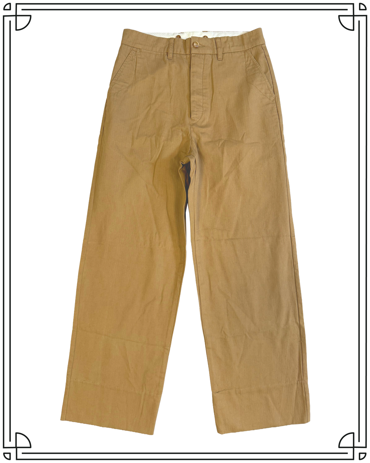 Sample Mustard Herringbone Twill Work Trousers Size 32