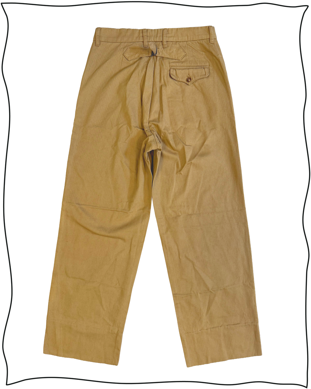 Sample Mustard Herringbone Twill Work Trousers Size 32