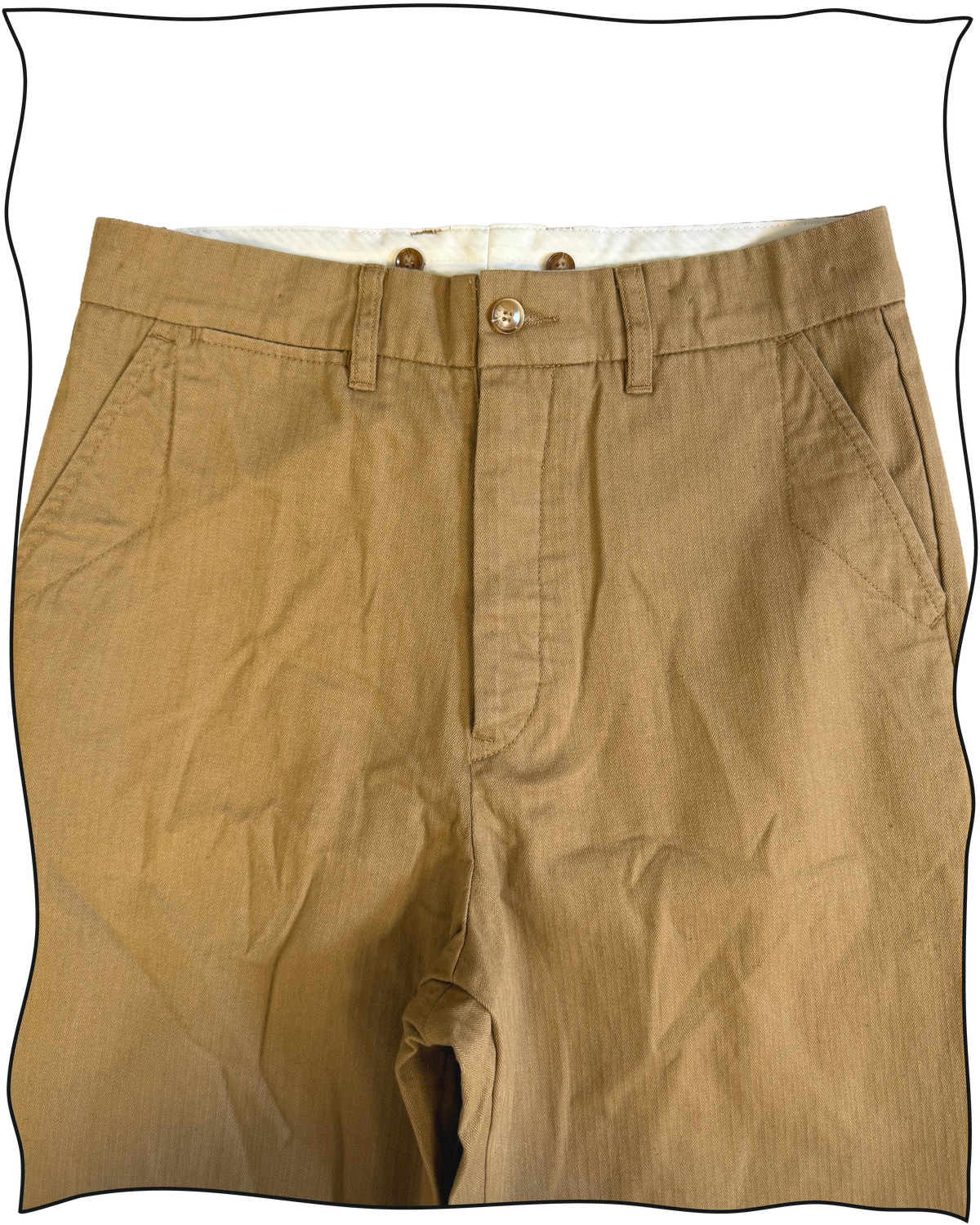 Sample Mustard Herringbone Twill Work Trousers Size 32