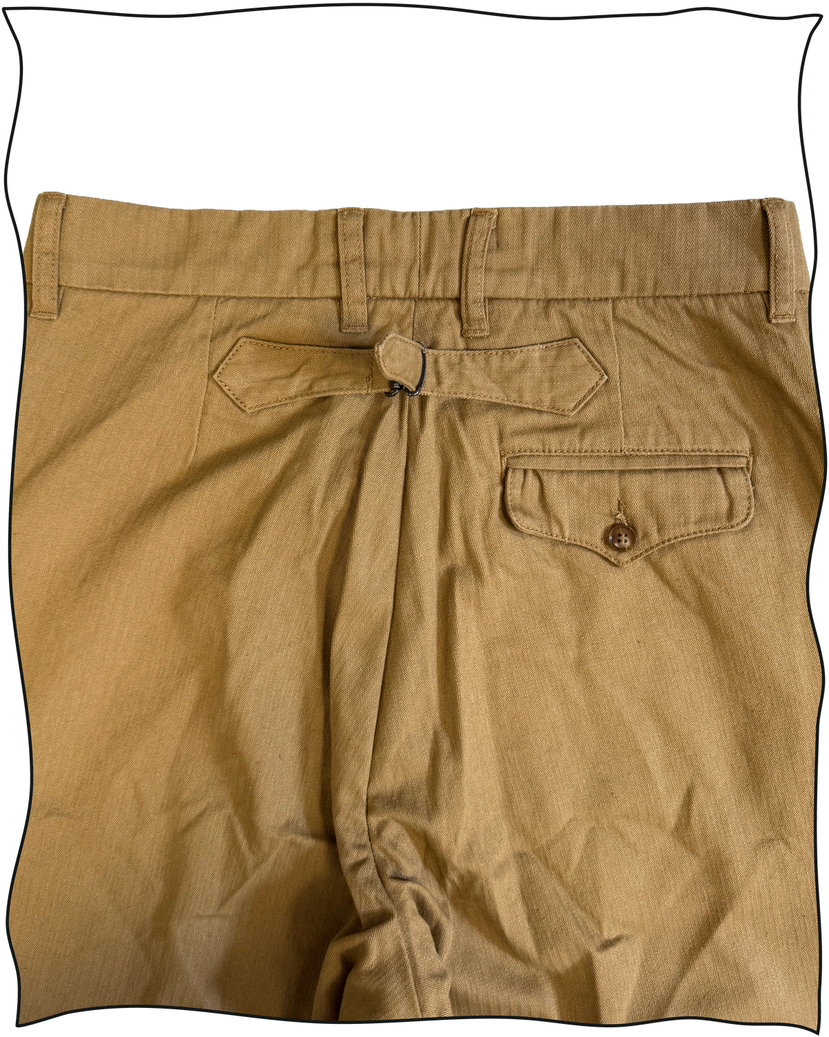 Sample Mustard Herringbone Twill Work Trousers Size 32