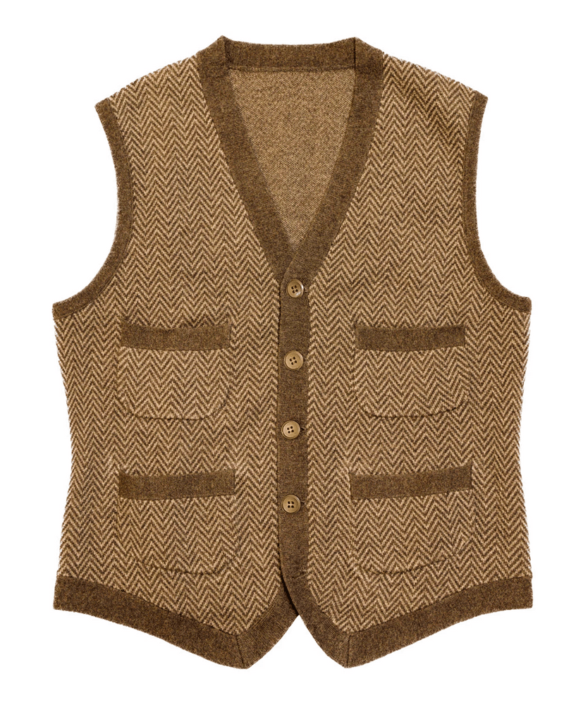 Knitted Herringbone Waistcoat