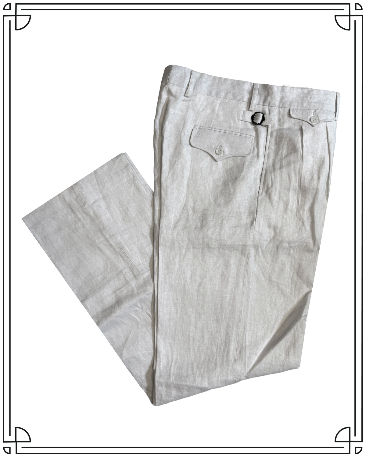 Sample White Linen Ellington Trousers Size 34