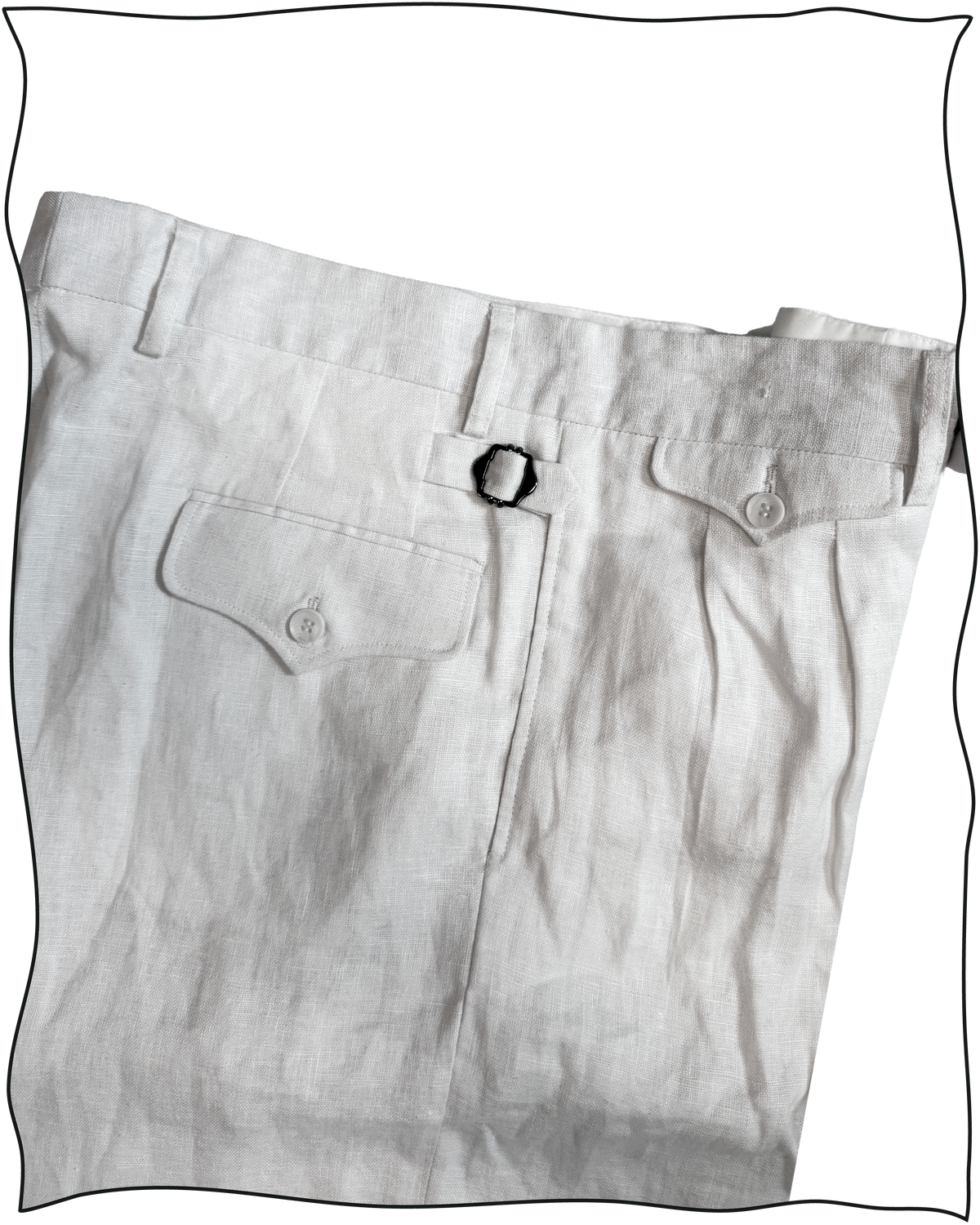 Sample White Linen Ellington Trousers Size 34
