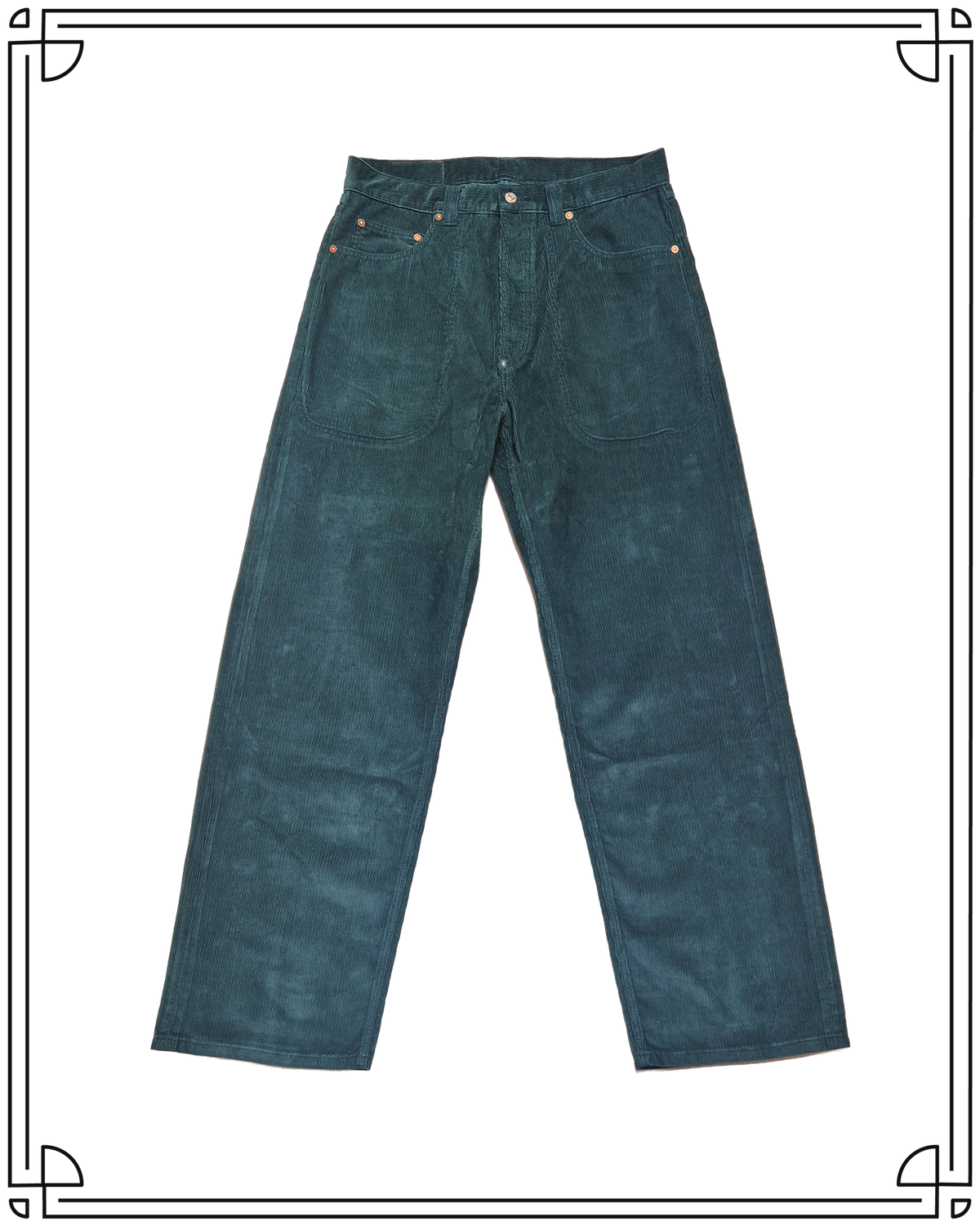 Sample Dark Teal Corduroy Shoreman Jeans Size 36