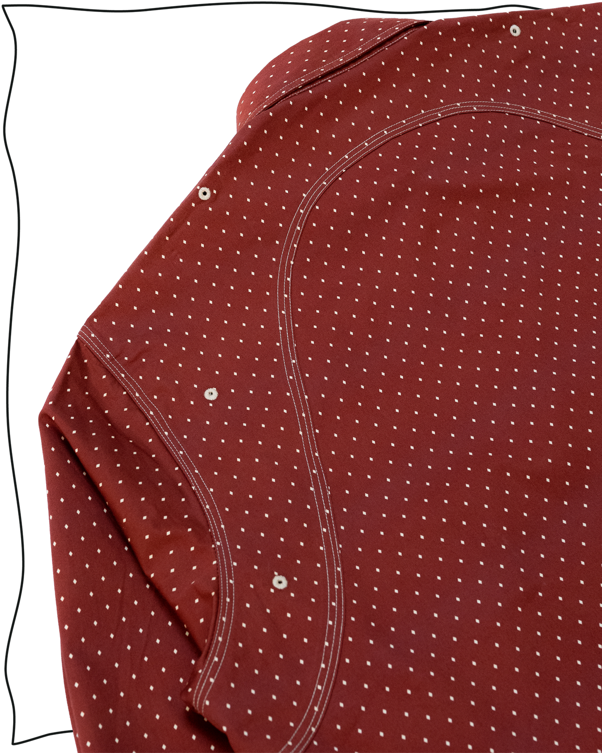 Sample Red Diamond Dot Sateen Work Shirt Size 16