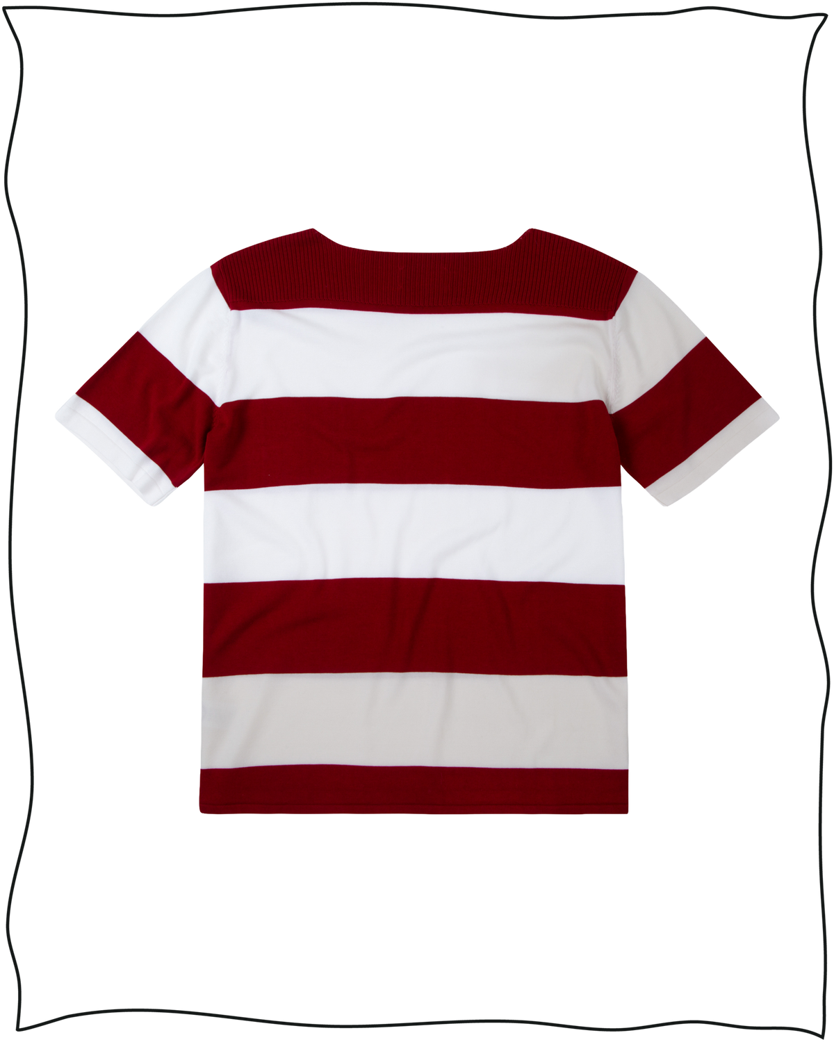 Sample Burgundy and White Boatneck T-Shirt Size XS