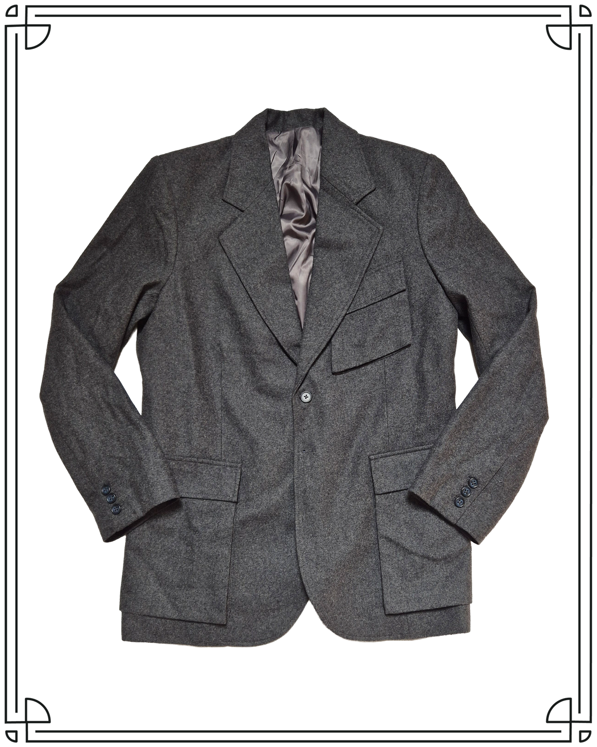 Sample Mid-Grey Flannel Gable Jacket Size 40