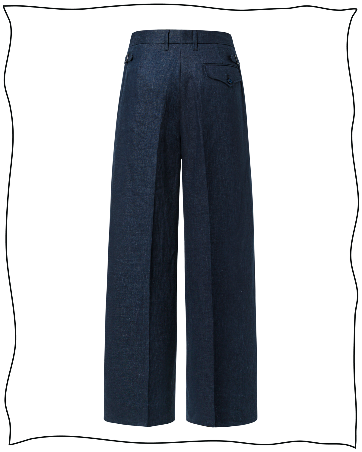 Navy Linen Ellington Trousers