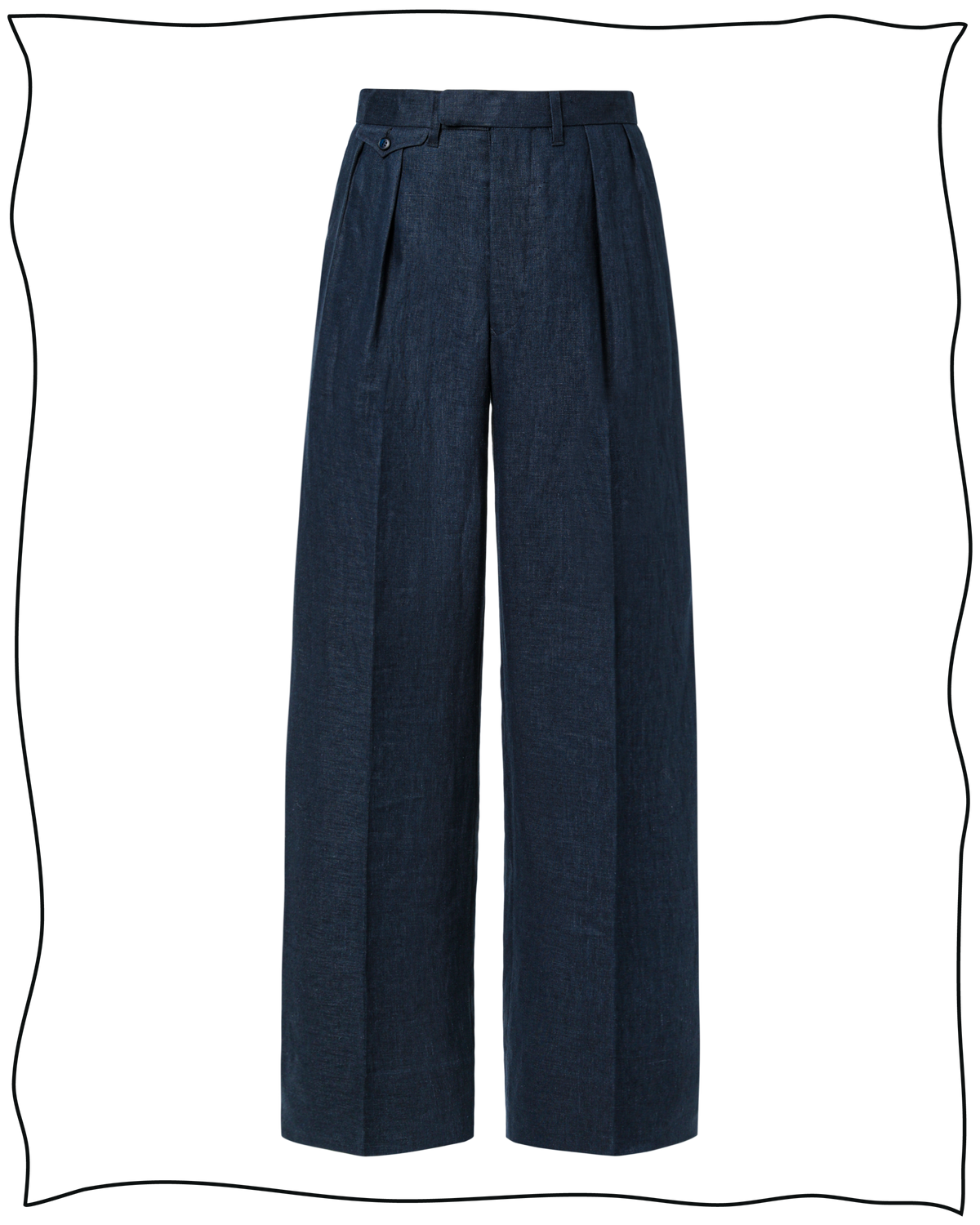 Navy Linen Ellington Trousers