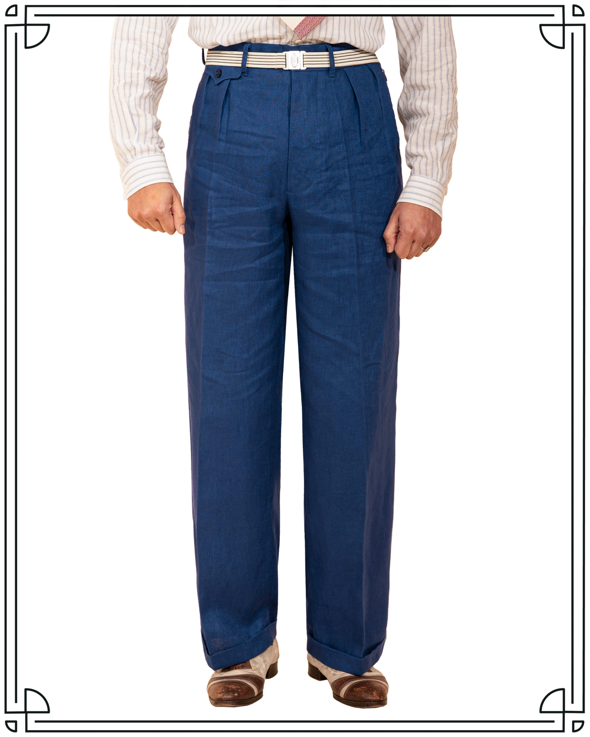 Cobalt Linen Ellington Trousers