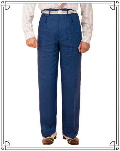Cobalt Linen Ellington Trousers