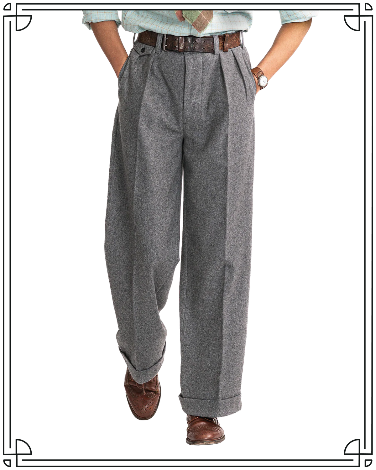 Mid-Grey Ellington Flannel Trousers