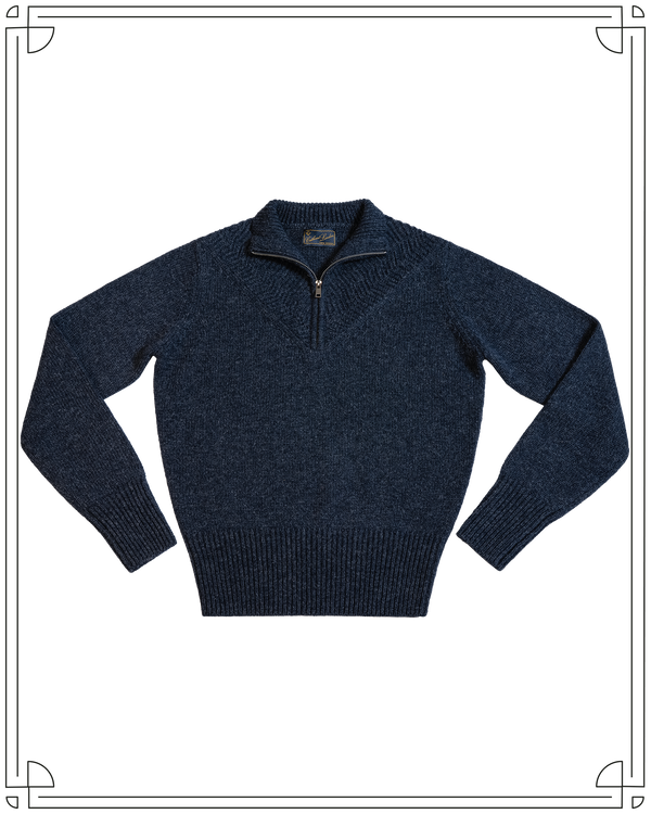Cathcart London Alpine Quarter Zip Jumper in Navy