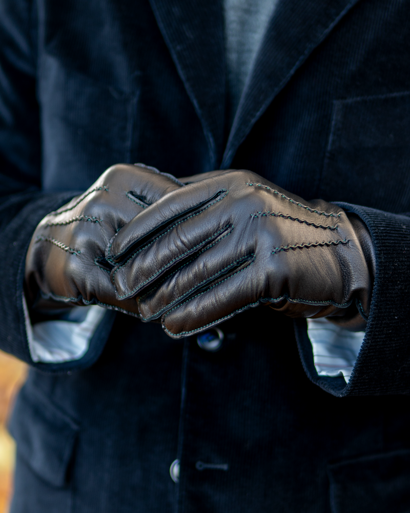 Dents x Cathcart Black Warminster Gloves