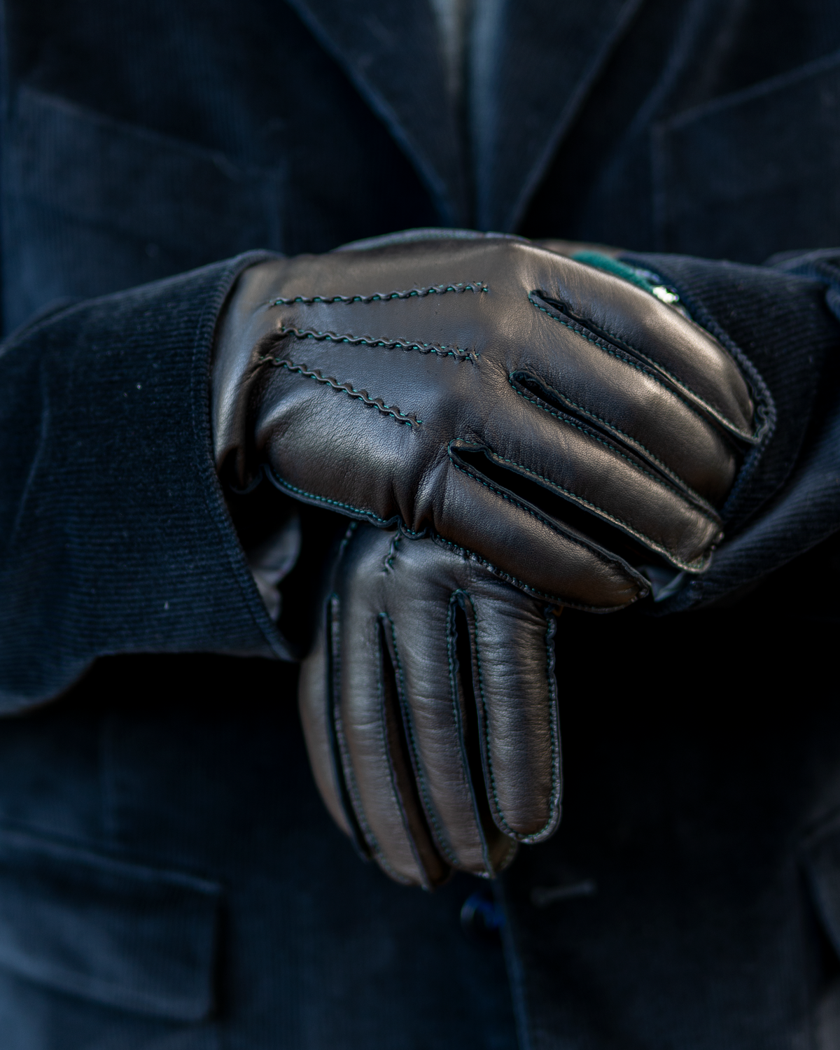 Dents x Cathcart Black Warminster Gloves