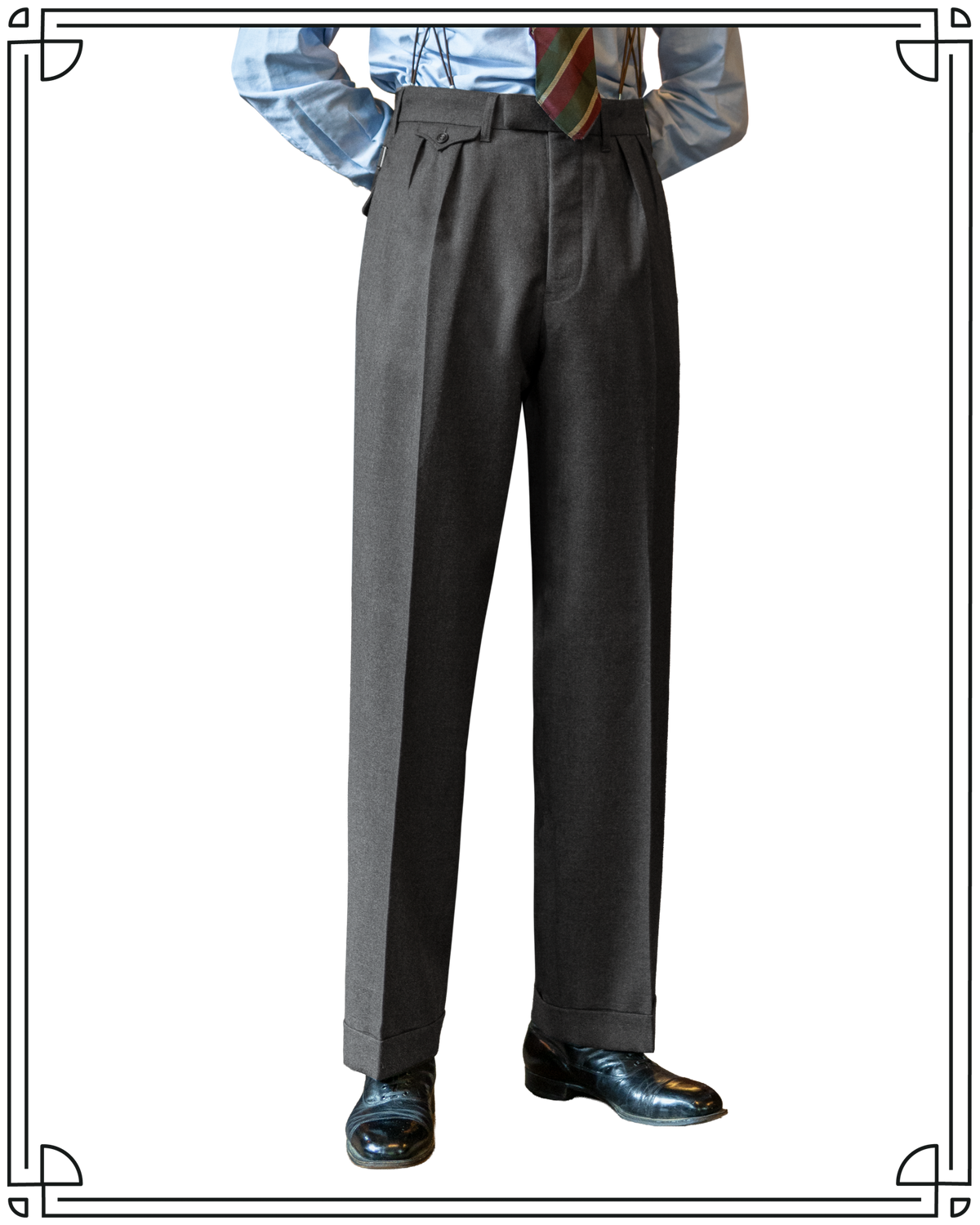 Grey Worsted Astor Trousers