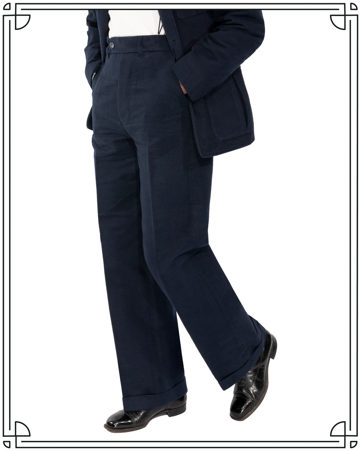 Navy Moleskin Work Trousers
