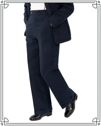Navy Moleskin Work Trousers