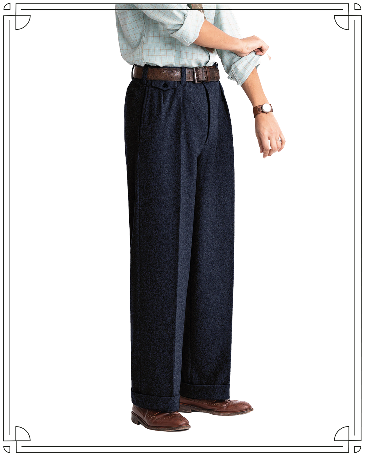 Navy Ellington Flannel Trousers