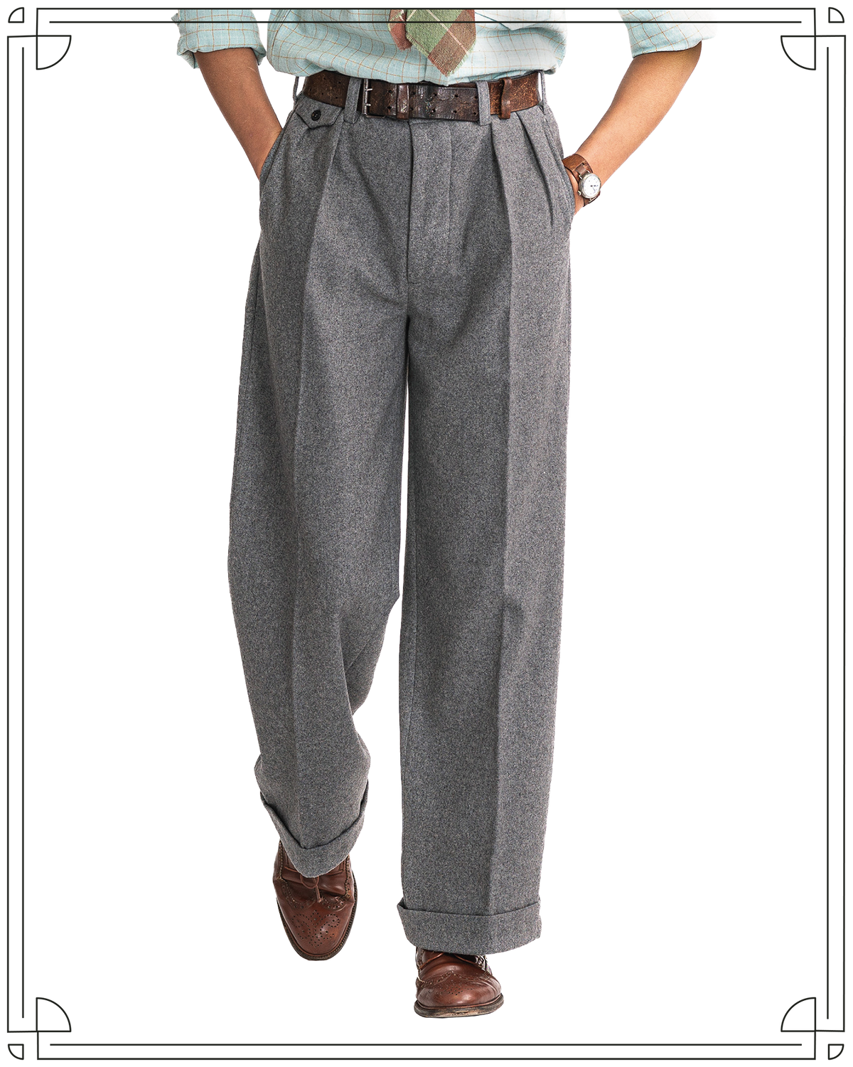 Grey Ellington Flannel Trousers