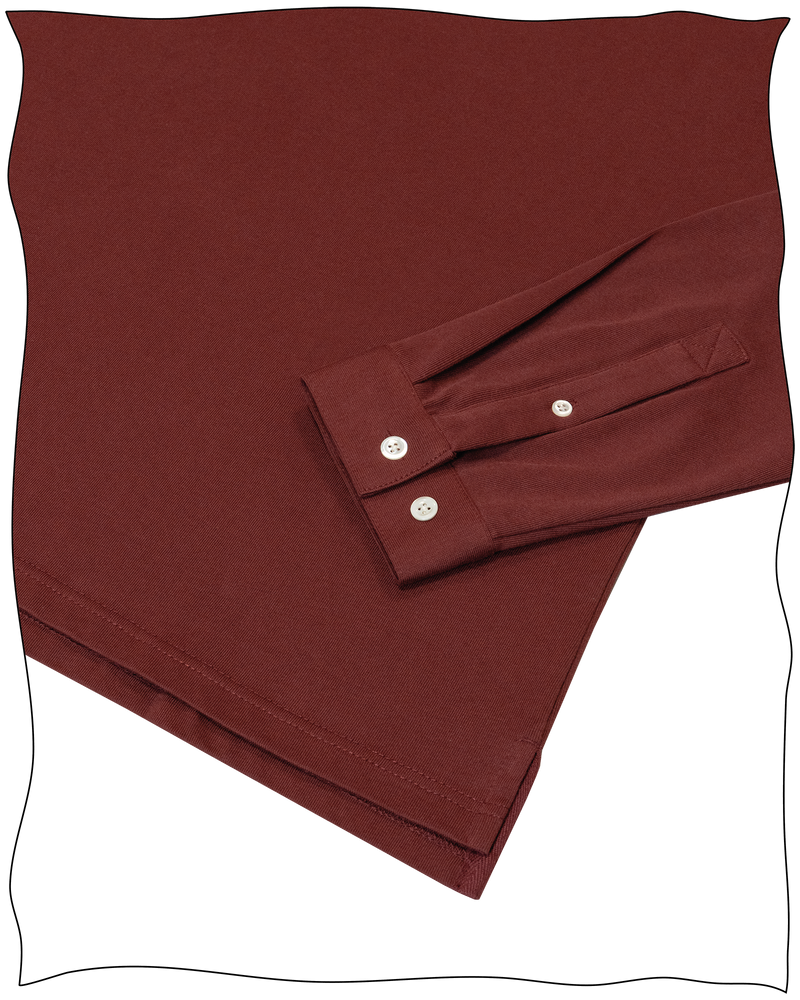 Cathcart London Men's Long Sleeve Polo in Burgundy